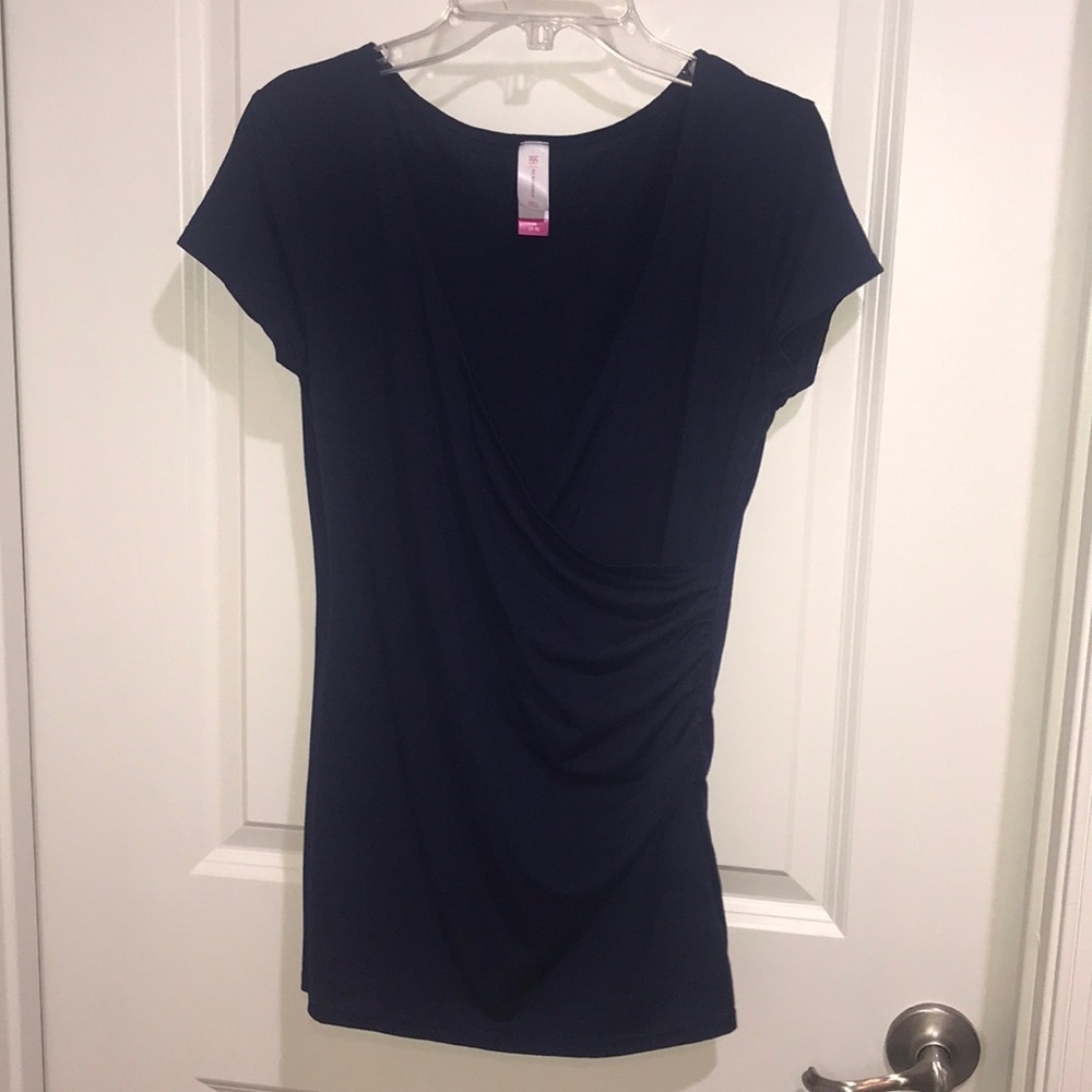 Navy crossover shirt